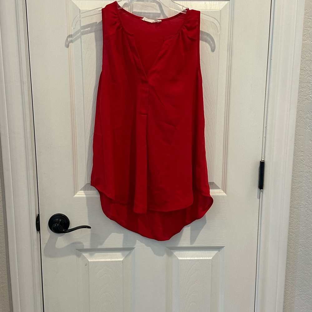 Lush Vibrant Red Sleeveless Top Small